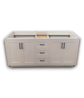 53760 Miranda White Double Bathroom Vanity Base Only 71"W