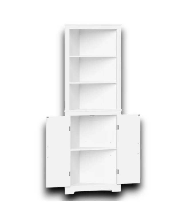 53771 White Tall Bathroom Storage Cabinet 24"W
