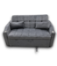 53784 Small Velvet Gray 3-in-1 Loveseat Futon Sofa