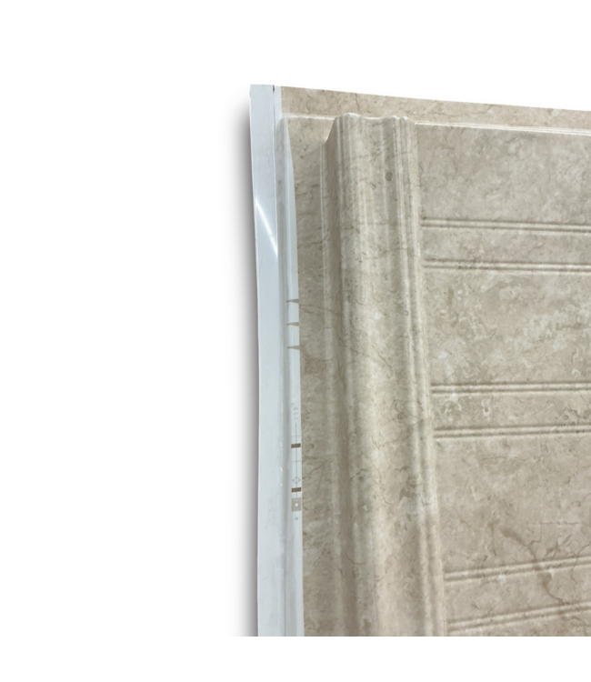 53780 Marbled Tan Shower Wall  64"H x 102"W x 3"L