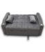 53784 Small Velvet Gray 3-in-1 Loveseat Futon Sofa