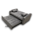 53784 Small Velvet Gray 3-in-1 Loveseat Futon Sofa