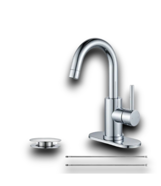 53764 Polished Chrome Bathroom Sink Faucet With Deck