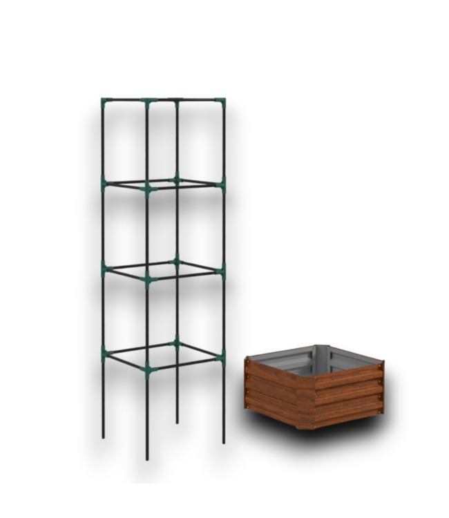 53791 Raised Garden Bed With Tomato Cage Open Bottom