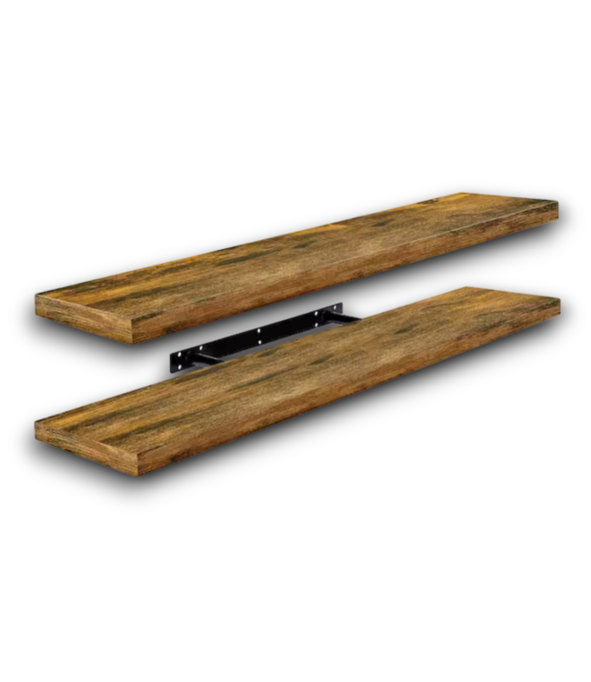 53795 Walnut Decorative Floating Wall Shelve 2 Pack