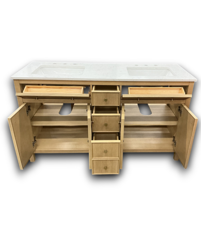 53797 Sandbanks White Oak Double Bathroom Vanity 60"