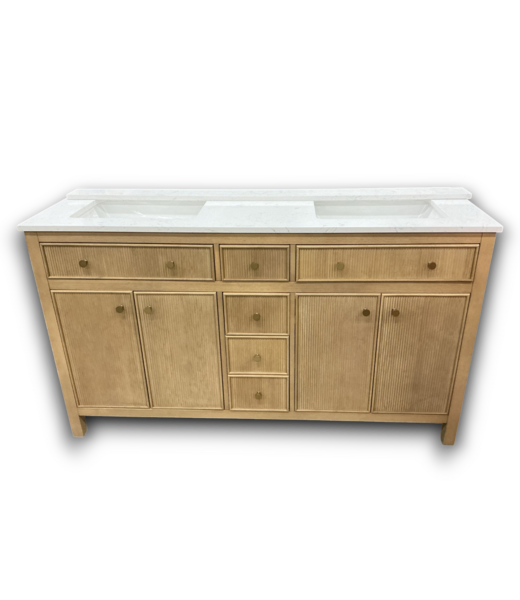 53797 Sandbanks White Oak Double Bathroom Vanity 60"