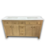 53797 Sandbanks White Oak Double Bathroom Vanity 60"