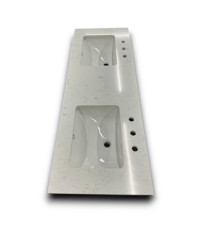 53797 Sandbanks White Oak Double Bathroom Vanity 60"