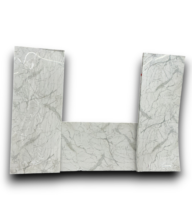 53807 3-Piece Gray Marble Design Shower Wall 40" x 98"