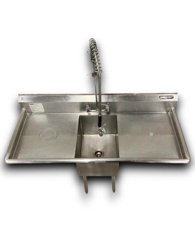 53812 Commercial Galvanized Steel Single Sink Bowl 63"W