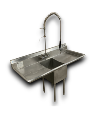 53812 Commercial Galvanized Steel Single Sink Bowl 63"W