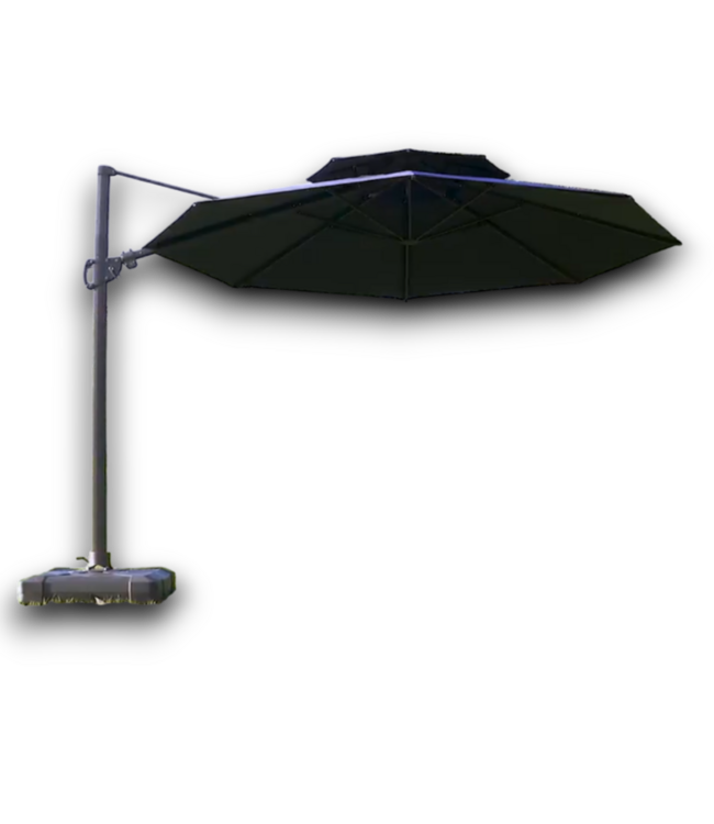 53818 Dark Gray Cantilever Patio Umbrella & Base 11' x 9'