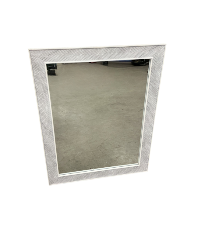 53846 Smokey White Framed Wall Mirror 28" x 36"