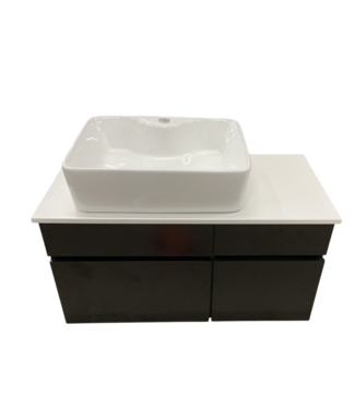 53855 Floating Bathroom Vanity With Ceramic Vessel Sink 31.5"W