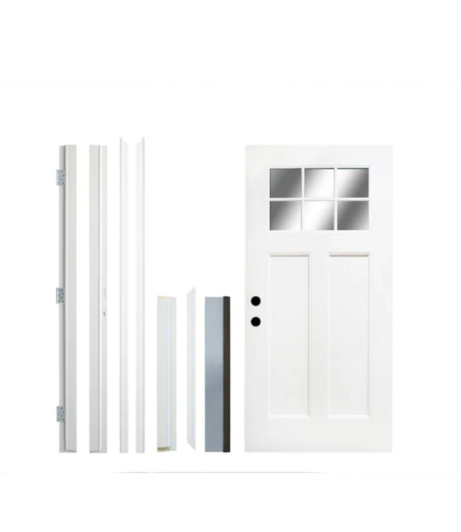 53856 36" W x 80" H Wht Exterior Door Glass Brickmould