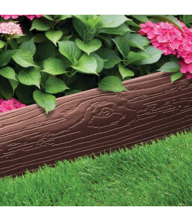 53860 20' X 5" Brown Plastic Edging Roll with Stakes