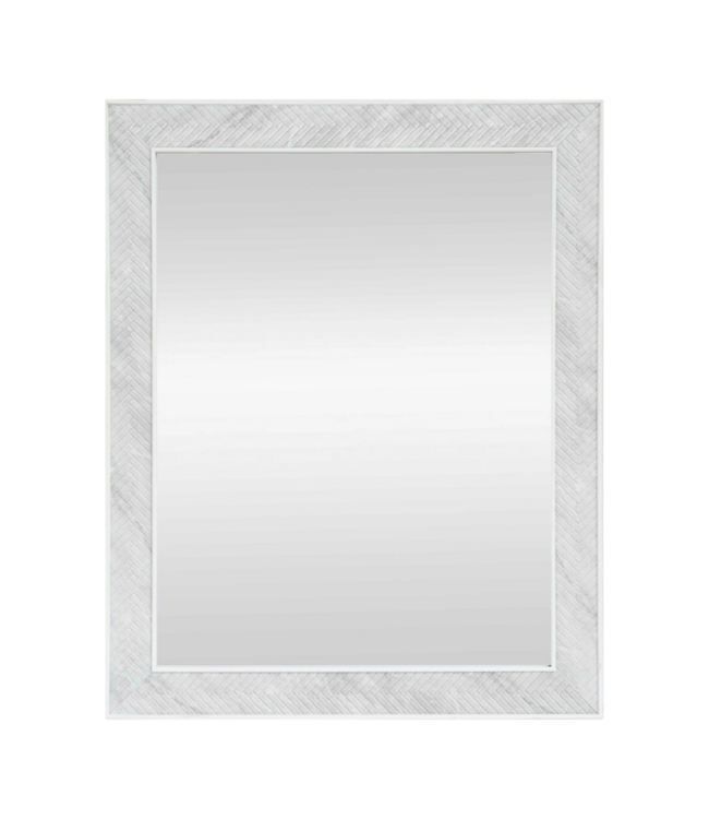 53846 Smokey White Framed Wall Mirror 28" x 36"