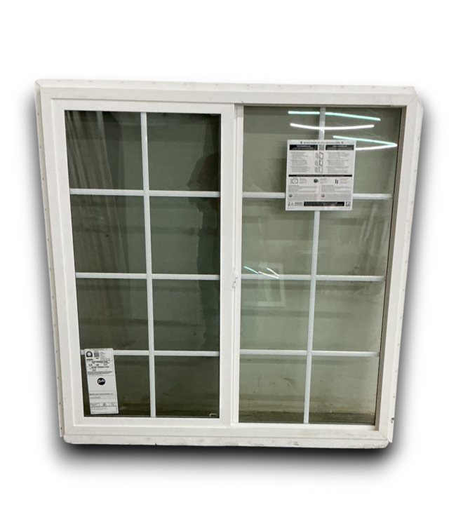 53862 White Vinyl Grid Sliding Window 47.5" x 47.5"