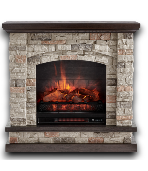 53865 Sandstone Coffee Oak Infrared Electric Fireplace 43.5"