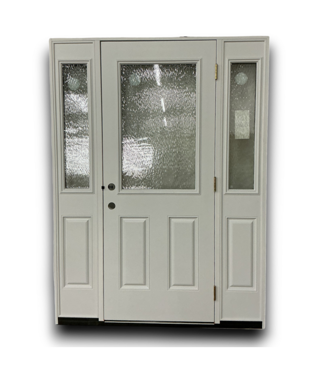 53880 White Half Lite Pre-hung Exterior Door w/ Sidelights