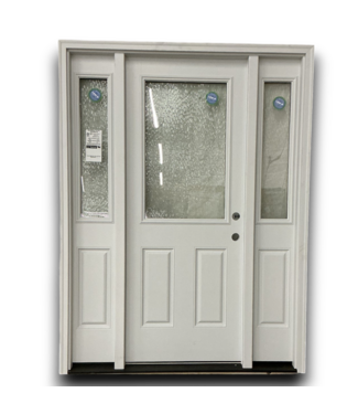 53880 White Half Lite Pre-hung Exterior Door w/ Sidelights