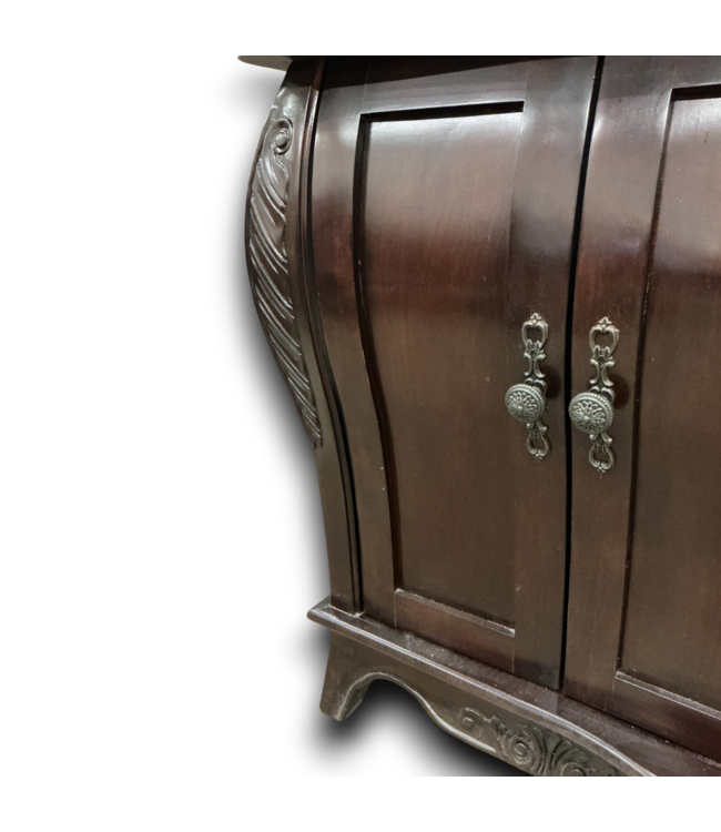 53878 Dark Cherry Double Bathroom Vanity With Granite Top 60"