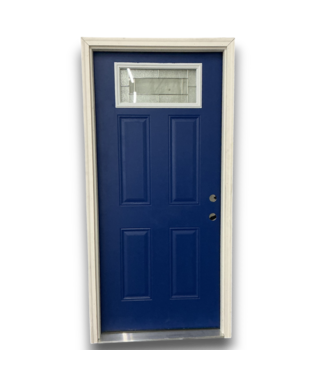 53887 36 x 80 Pre-hung Blue Exterior Door LH-swing Glass