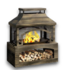 53895 Steel Outdoor Fireplace Pit With Log Storage 37"