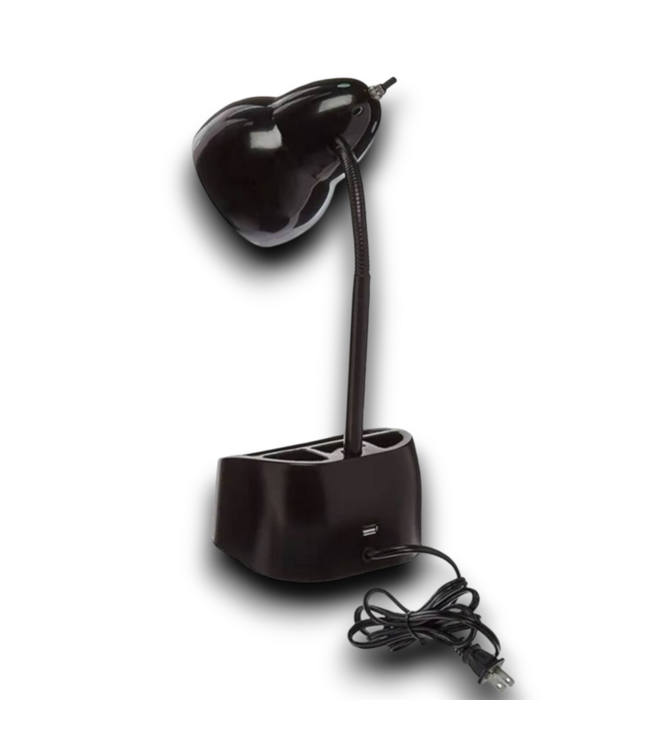 53925 Black Electric Desk Organizer Lamp