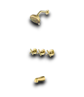 53932 Brushed Gold 3-Handle Bathtub & Shower Faucet