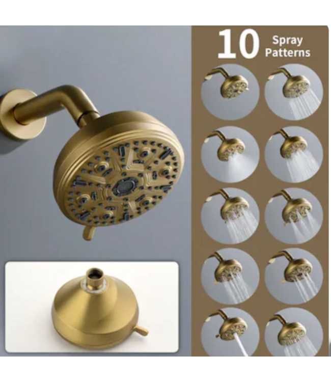 53932 Brushed Gold 3-Handle Bathtub & Shower Faucet