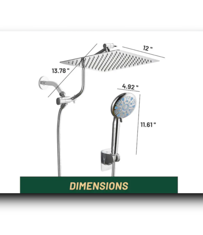 53940 Chrome Rain Shower Head & Handheld Faucet