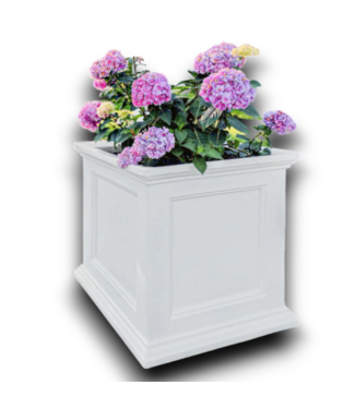 54055 Square White Plastic Outdoor Self Watering Planter