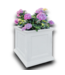 54055 Square White Plastic Outdoor Self Watering Planter