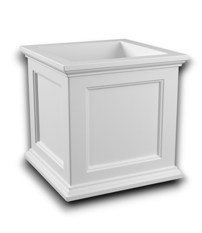54055 Square White Plastic Outdoor Self Watering Planter