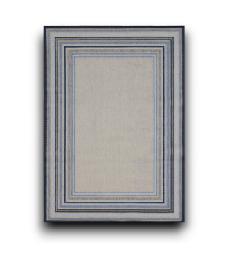 54058 Blue Border Rectangle Outdoor Area Rug 8 X 10