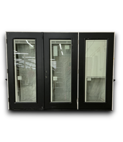 54064 3-Panel French Door with Blinds 107 x 80