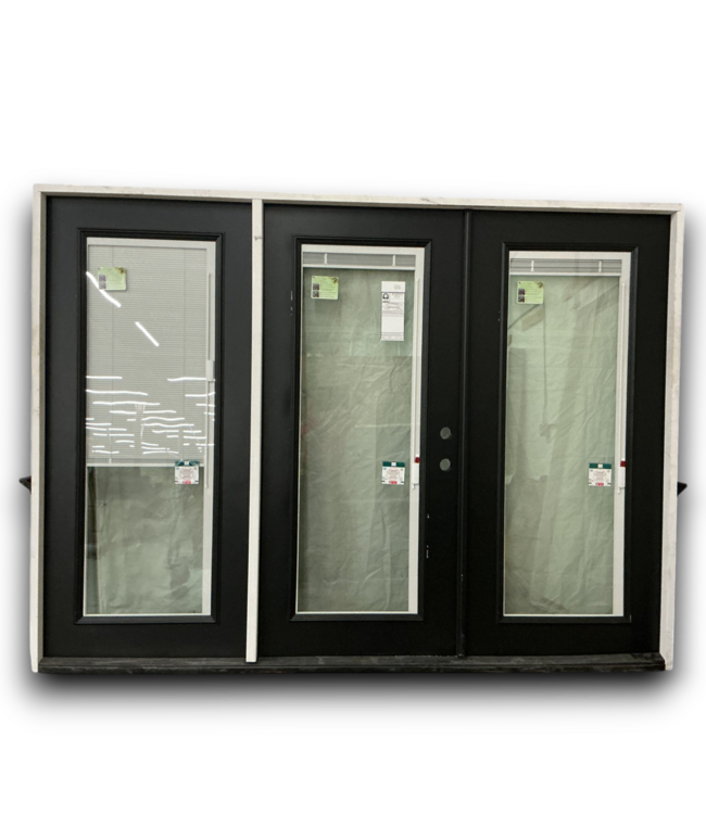 54064 3-Panel French Door with Blinds 107 x 80
