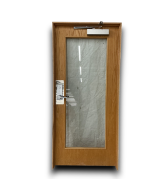 54070 Prehung Wood Glass Commercial Door with Hardware
