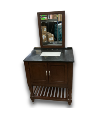 54110 Bathroom Vanity With Granite Top And Mirror 32"