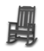 54138 Hdpe Grey Outdoor Patio Rocking Chair