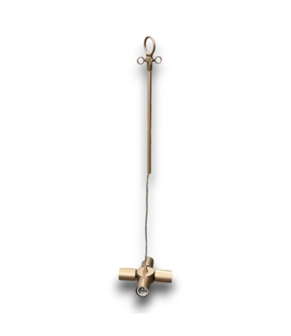 54141 Transitional 4- Light Satin Gold Bare Bulb Textured Glass Metal Chandelier