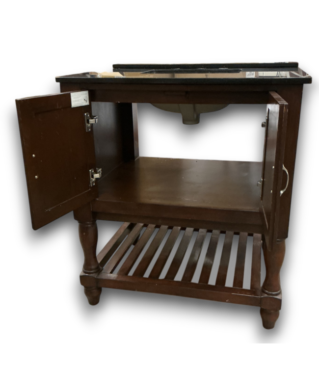 54110 Bathroom Vanity With Granite Top And Mirror 32"