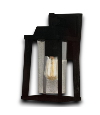 54152 Amsted 1-light Wall Lantern Matte Black Finish And Clear Glass