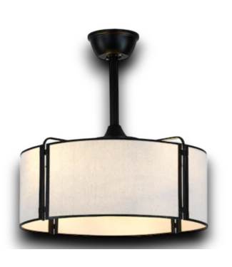 54169 Black Fandelier With Light 20"