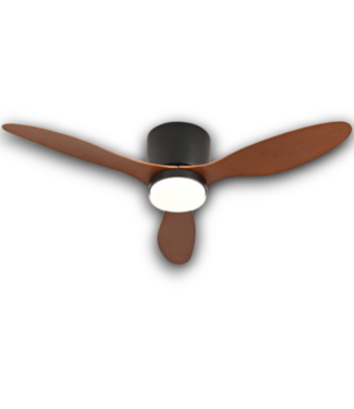 54183 Flush Mount Black & Walnut Fandelier