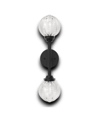 54193 Black 2-light Globes Wall Sconce
