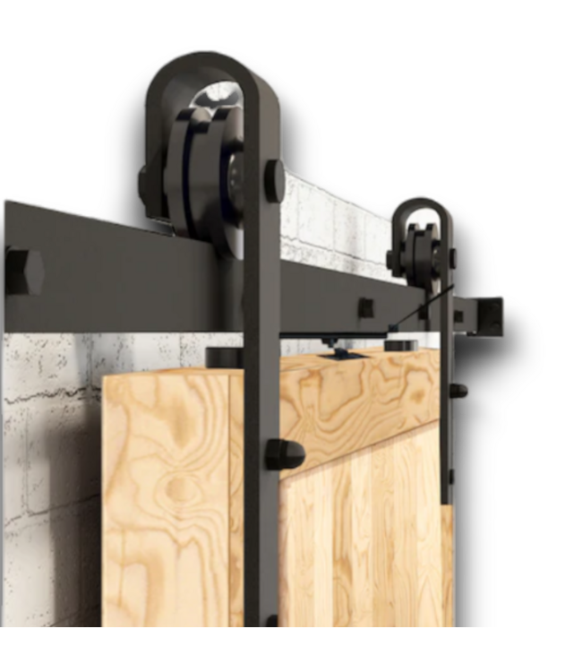 54215 Matte Black Bard Door Hardware Kit 48" X 80"