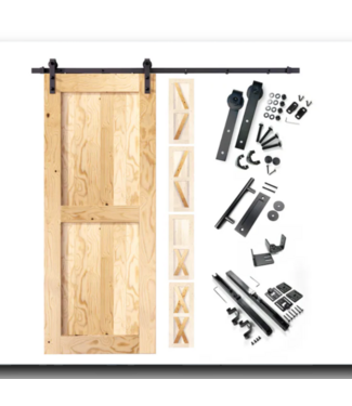 54215 Matte Black Bard Door Hardware Kit 48" X 80"